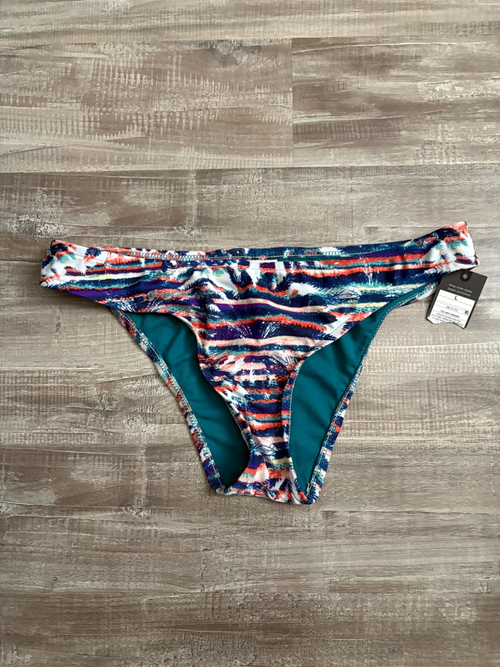Mossimo Supply Co. Multicolor Striped Hipster Bikini Bottom Large NWT